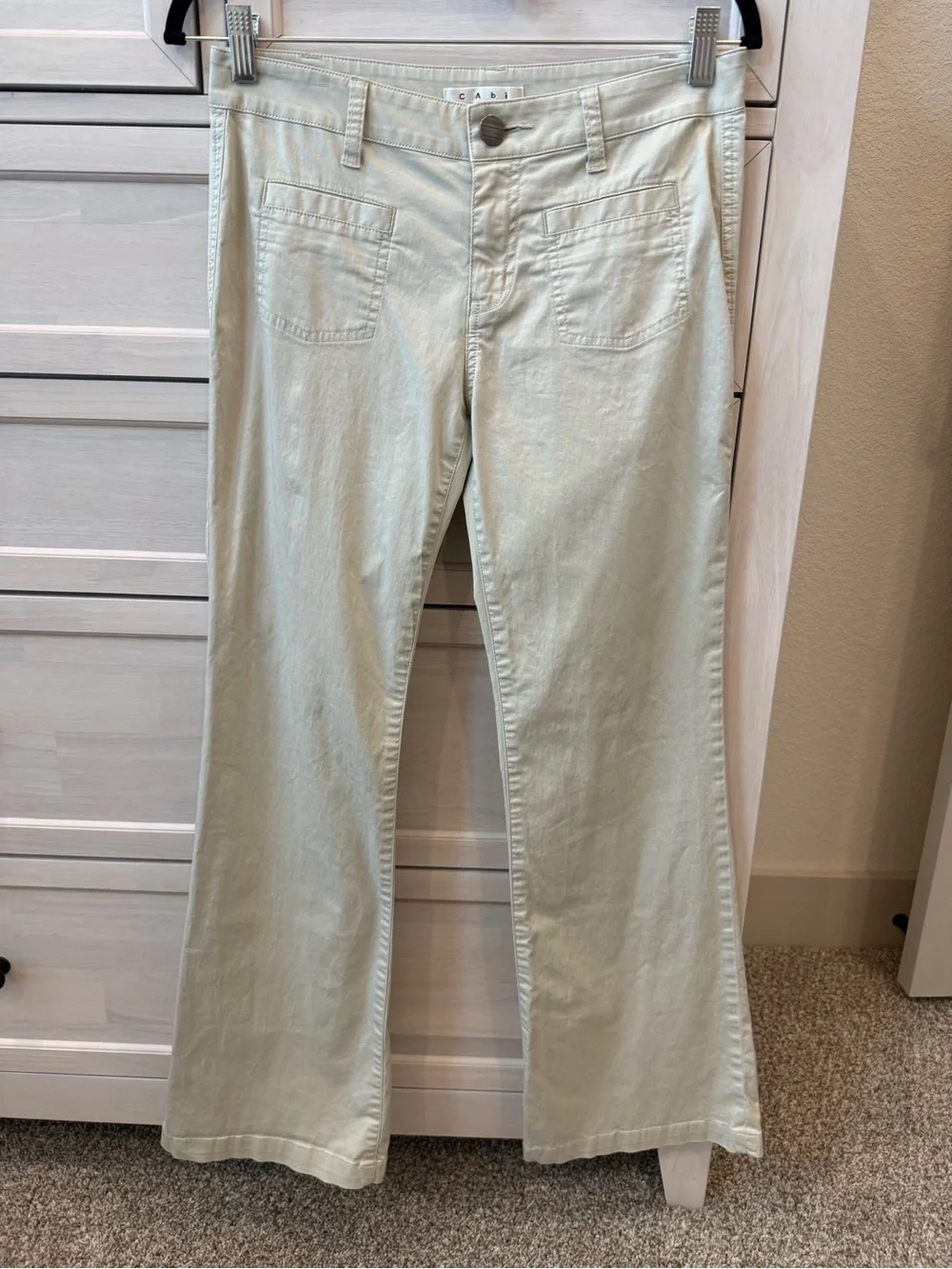 Cabi Sandy Trouser Tan Dress Flare Long Pants Size 4 - Picture 4 of 6